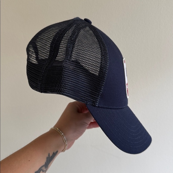 Simms Blue Red Logo Fishing Snapback Net Hat Cap - Picture 3 of 5